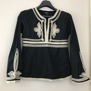 Lucky Brand Top Boho Popover Tunic Scroll Applique